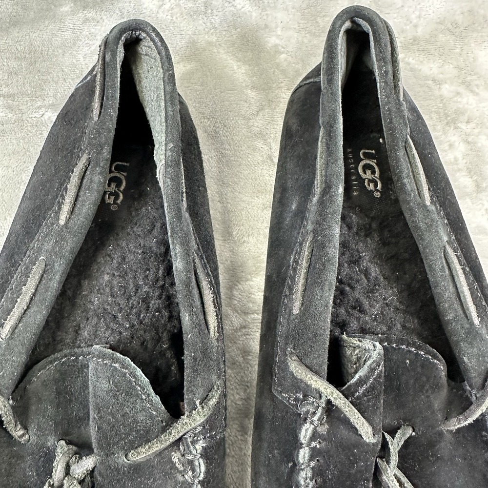 UGG Moccasin Women's 9 Black Slippers Driving Shoes - Picture 9 of 11